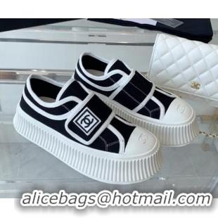 Good Looking Chanel Canvas Platform Sneakers Black 2071827