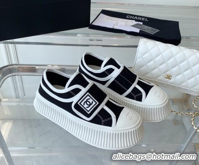 Good Looking Chanel Canvas Platform Sneakers Black 2071827