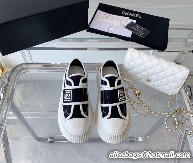 Good Looking Chanel Canvas Platform Sneakers Black 2071827