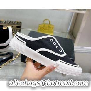 Popular Style Chanel Open Canvas Sneaker Mules Black 071834