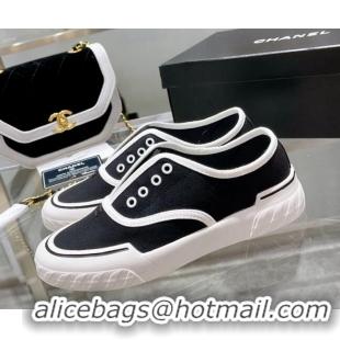 Lower Price Chanel Open Canvas Sneakers Black 071836