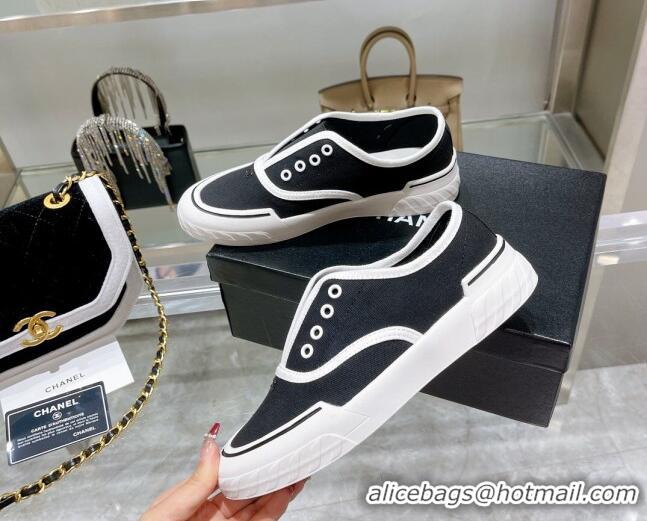 Lower Price Chanel Open Canvas Sneakers Black 071836