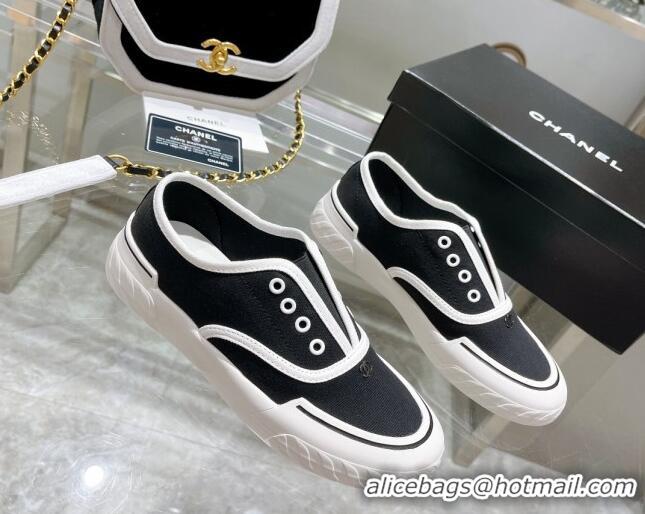 Lower Price Chanel Open Canvas Sneakers Black 071836