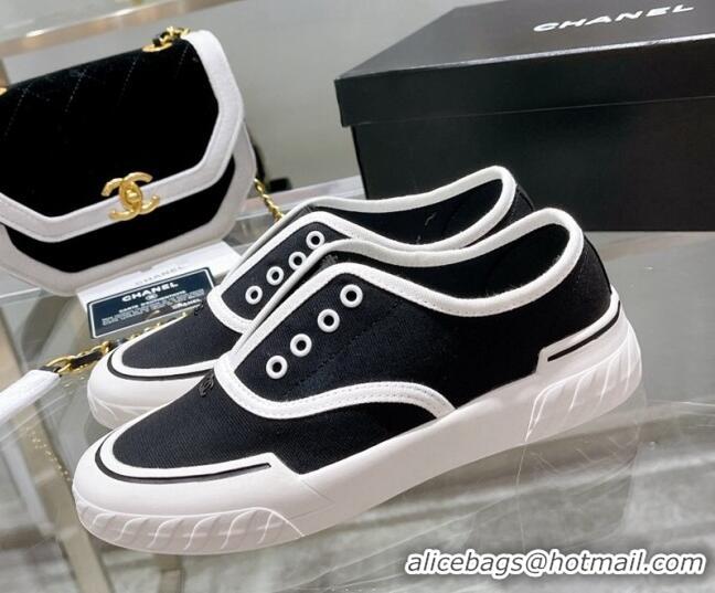 Lower Price Chanel Open Canvas Sneakers Black 071836