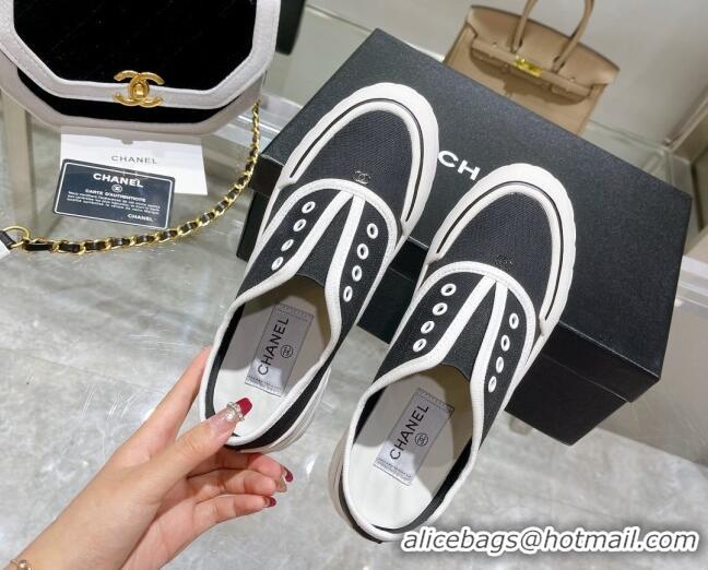 Lower Price Chanel Open Canvas Sneakers Black 071836