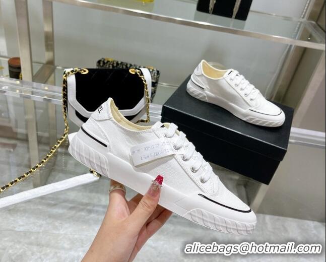 Fashion Chanel Canvas Sneakers White 071837