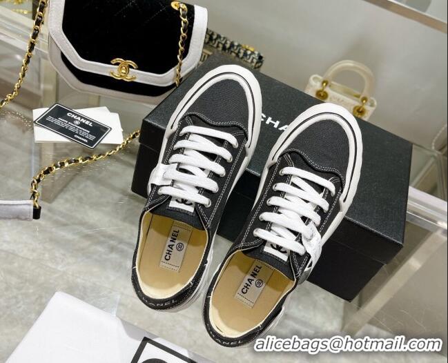 Good Product Chanel Canvas Sneakers Black 071838