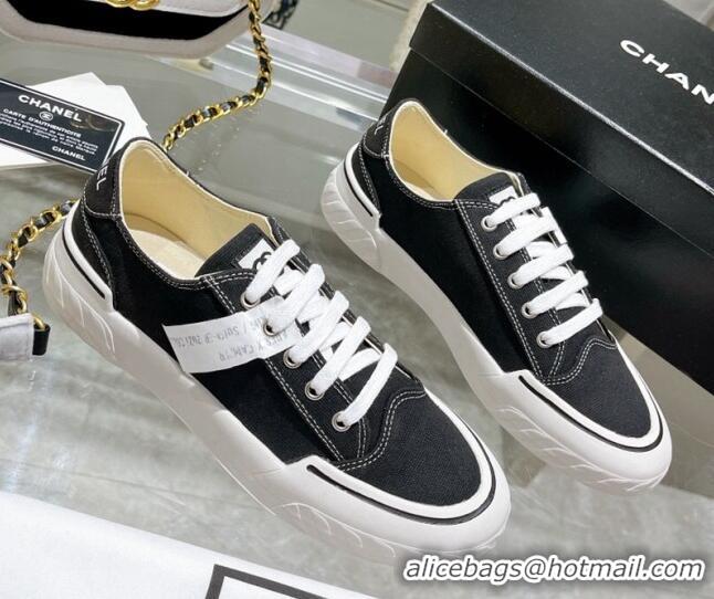 Good Product Chanel Canvas Sneakers Black 071838