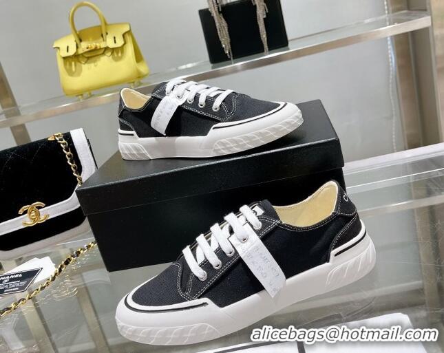 Good Product Chanel Canvas Sneakers Black 071838