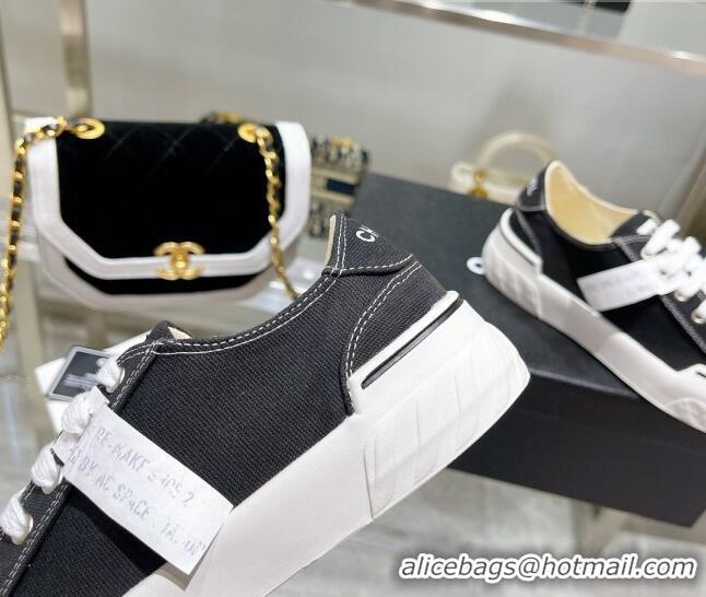 Good Product Chanel Canvas Sneakers Black 071838