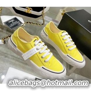 Best Price Chanel Canvas Sneakers Yellow 071840