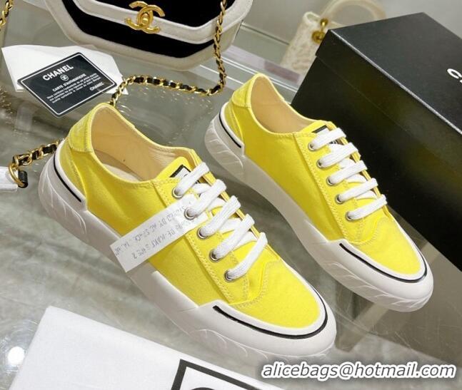 Best Price Chanel Canvas Sneakers Yellow 071840