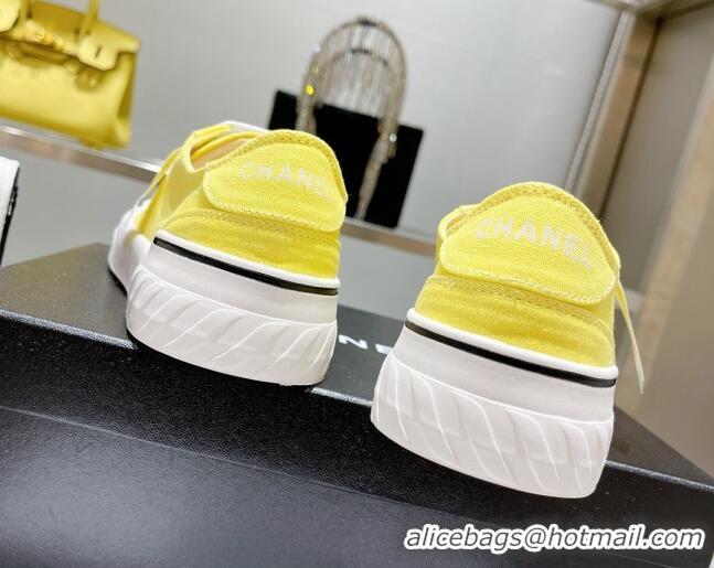 Best Price Chanel Canvas Sneakers Yellow 071840