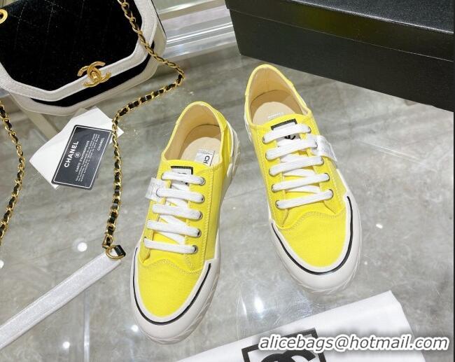 Best Price Chanel Canvas Sneakers Yellow 071840