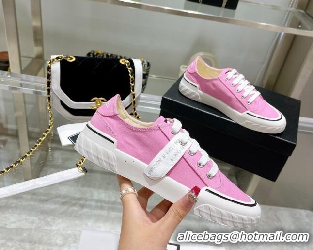 Luxury Chanel Canvas Sneakers Pink 071841