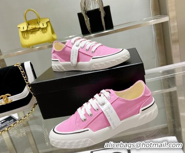 Luxury Chanel Canvas Sneakers Pink 071841