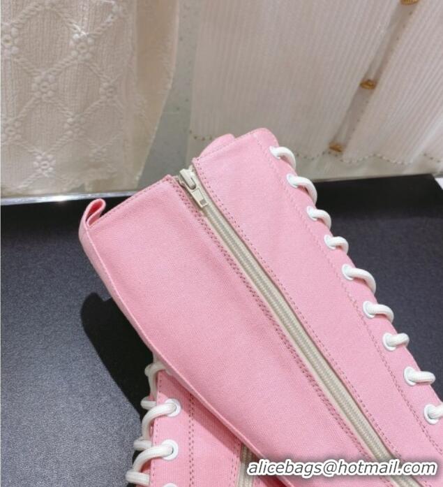 Purchase Chanel Canvas Platform High Boots 5cm Pink 071845