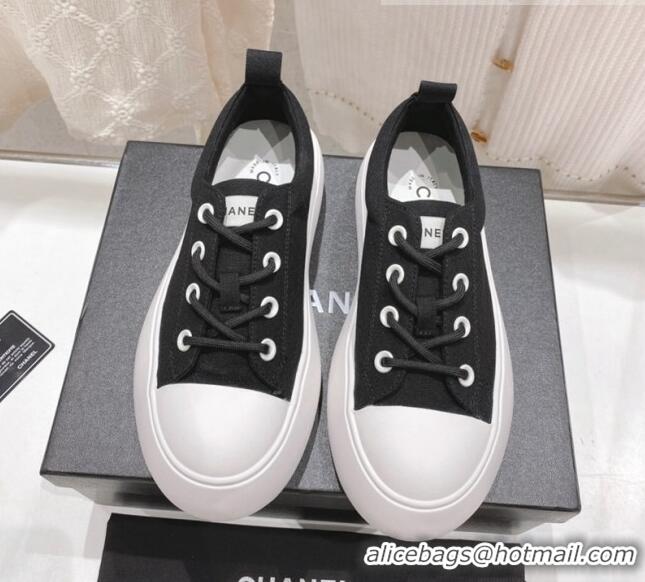 Lowest Price Chanel Canvas Platform Sneakers 5cm Black 071855