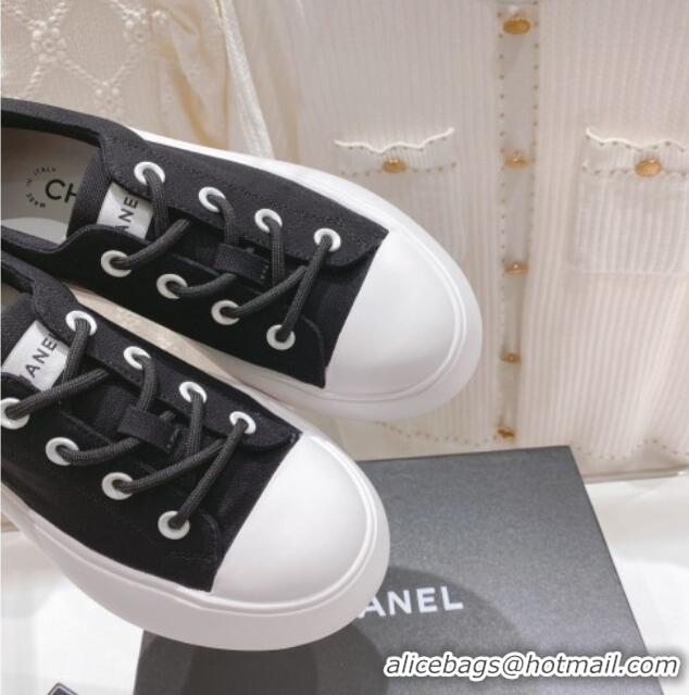 Lowest Price Chanel Canvas Platform Sneakers 5cm Black 071855