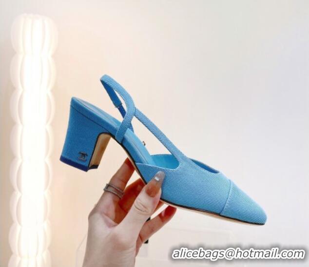 Discount Chanel Denim Slingback Pumps 6.5cm G31318 Blue 071881