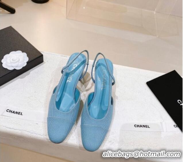 Discount Chanel Denim Slingback Pumps 6.5cm G31318 Blue 071881