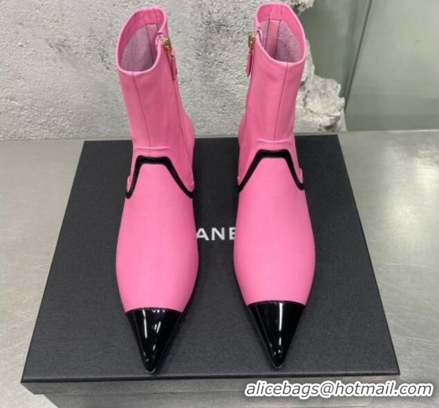 Sumptuous Chanel Calfskin Heel Ankle Boots 3cm G35833 Pink