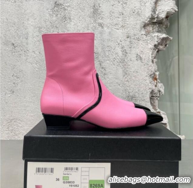 Sumptuous Chanel Calfskin Heel Ankle Boots 3cm G35833 Pink