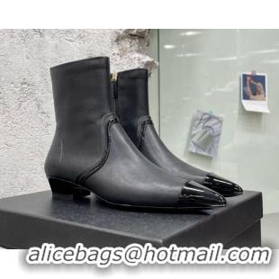 Good Product Chanel Calfskin Heel Ankle Boots 3cm G35833 Black