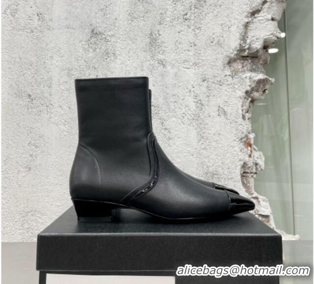 Good Product Chanel Calfskin Heel Ankle Boots 3cm G35833 Black