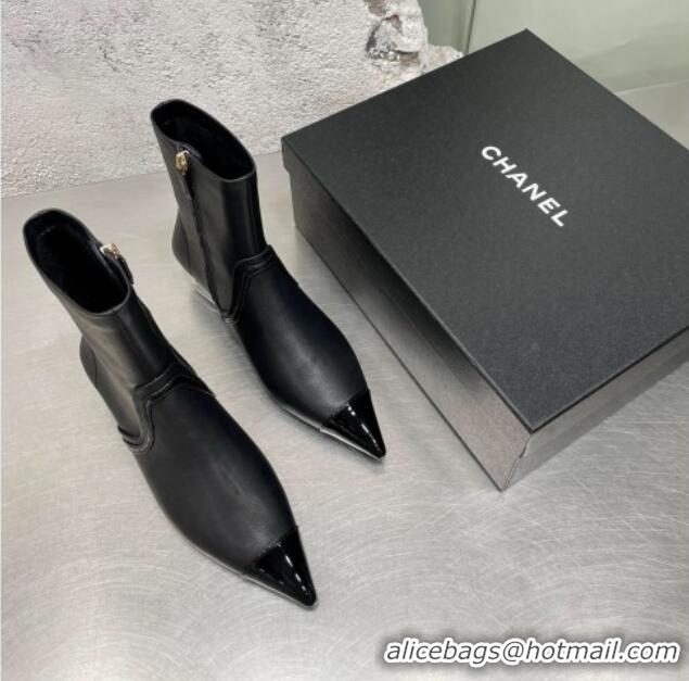 Good Product Chanel Calfskin Heel Ankle Boots 3cm G35833 Black