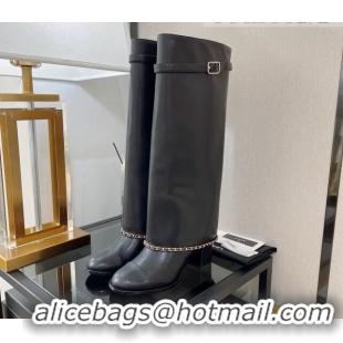 Best Price Chanel Calfskin High Boots 6.5cm G39345 Black 080876