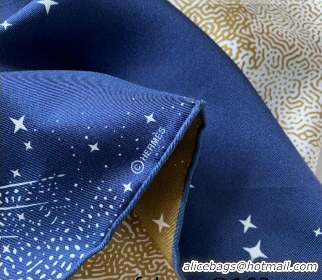 Super Quality Hermes Silk Square Scarf 90x90cm H2220 Navy Blue/Khaki 2022