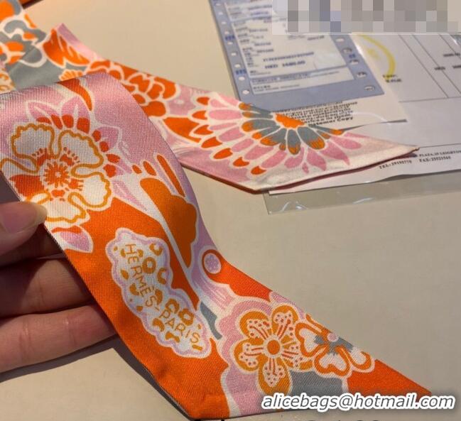 Best Price Hermes Silk Bandeau Scarf 5x86cm H2307 Orange 2022