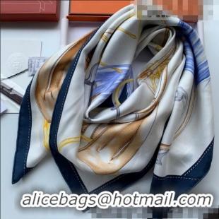 Top Grade Hermes Silk Square Scarf 90x90cm H0906 Grey 2022