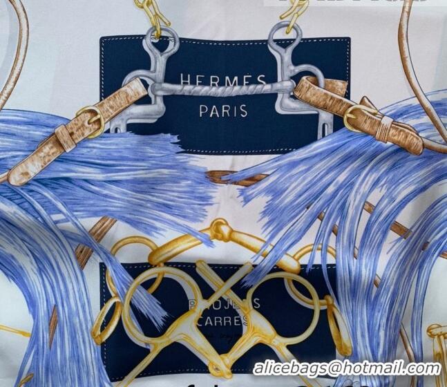 Top Grade Hermes Silk Square Scarf 90x90cm H0906 Grey 2022