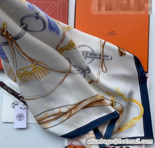 Top Grade Hermes Silk Square Scarf 90x90cm H0906 Grey 2022