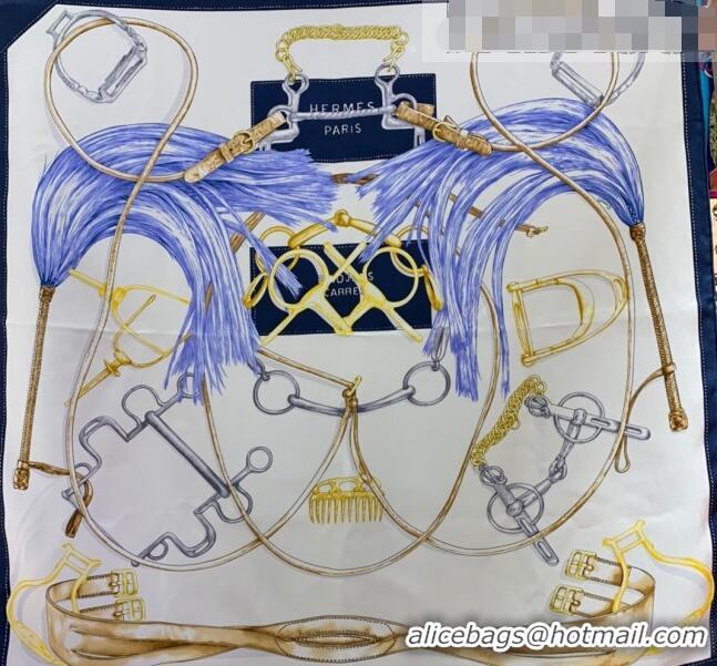 Top Grade Hermes Silk Square Scarf 90x90cm H0906 Grey 2022