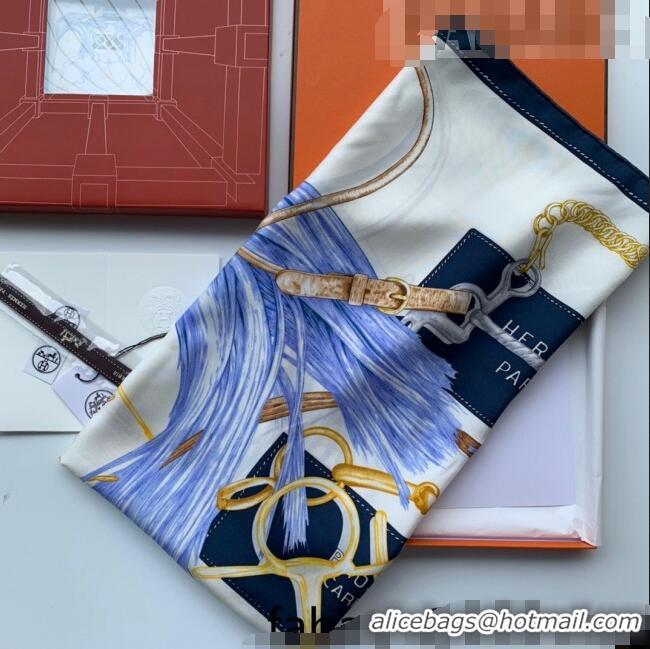 Top Grade Hermes Silk Square Scarf 90x90cm H0906 Grey 2022