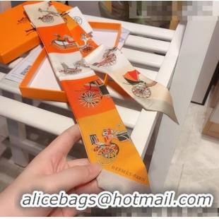 Good Taste Hermes Silk Bandeau Scarf 5x86cm H0109 Orange 2022