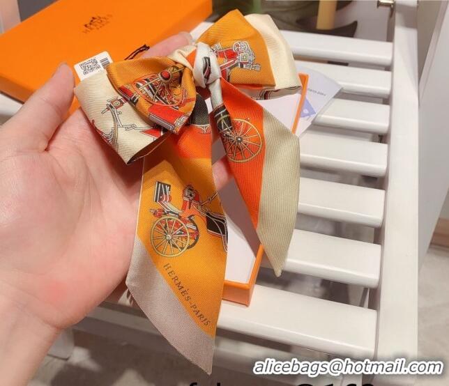 Good Taste Hermes Silk Bandeau Scarf 5x86cm H0109 Orange 2022