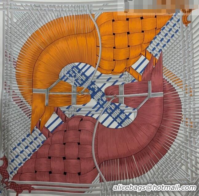 Top Quality Hermes Masan Silk Square Scarf 90x90cm H3074 Grey 2022