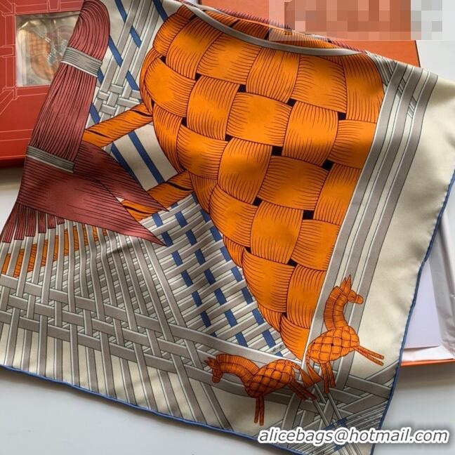 Top Quality Hermes Masan Silk Square Scarf 90x90cm H3074 Grey 2022