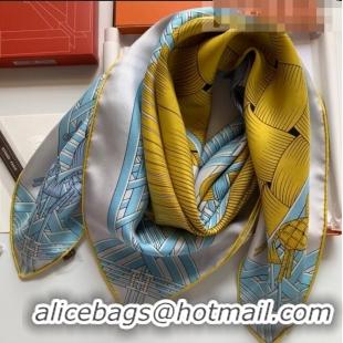 Good Product Hermes Masan Silk Square Scarf 90x90cm H3075 Blue 2022