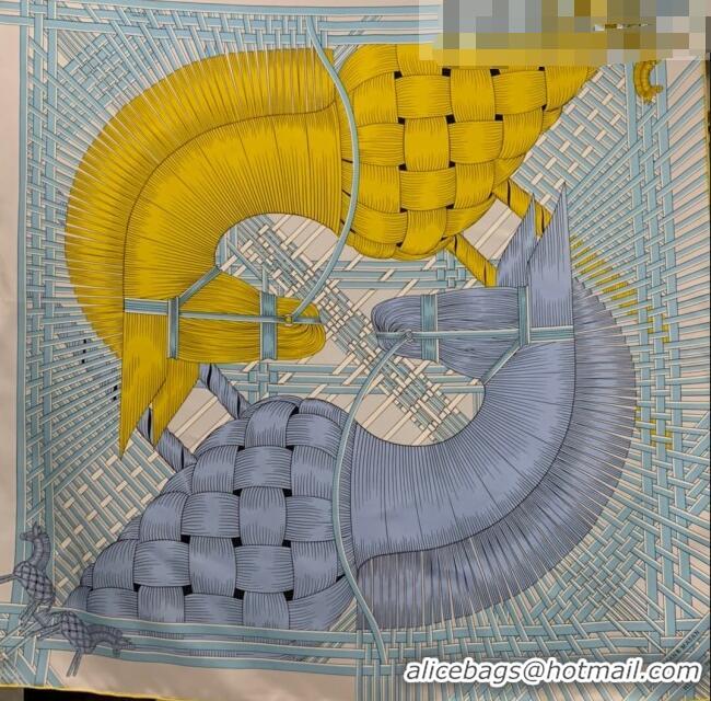 Good Product Hermes Masan Silk Square Scarf 90x90cm H3075 Blue 2022