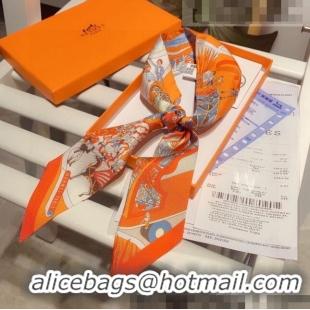 Inexpensive Hermes Silk Bandeau Scarf 5x86cm 040124 Orange 2022