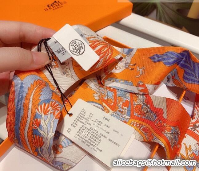 Inexpensive Hermes Silk Bandeau Scarf 5x86cm 040124 Orange 2022