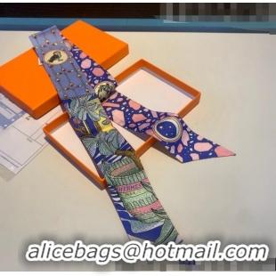 Buy Classic Hermes Silk Bandeau Scarf 5x86cm 040125 Royal Blue 2022