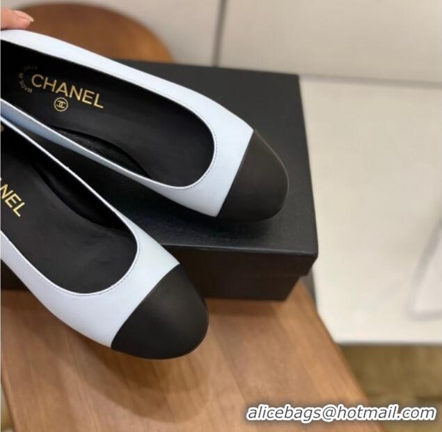 Sophisticated Chanel Pearl Ballerinas Pale Blue 2022 080897