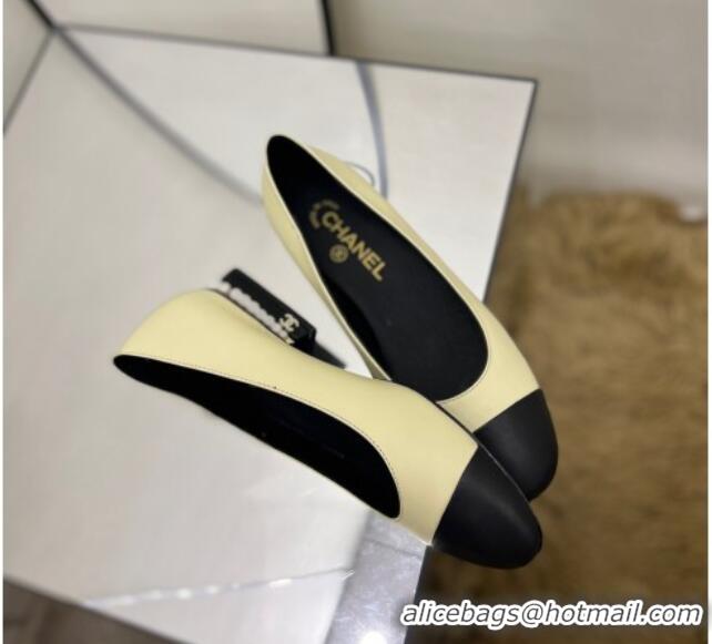 Low Cost Chanel Pearl Ballerinas Yellow 080898