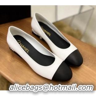 Best Price Chanel Pearl Ballerinas White 080899